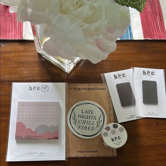 Highpaperclouds bundle sticky notes sticker Washi tape tabs markers NEW bundle - Picture 1 of 7